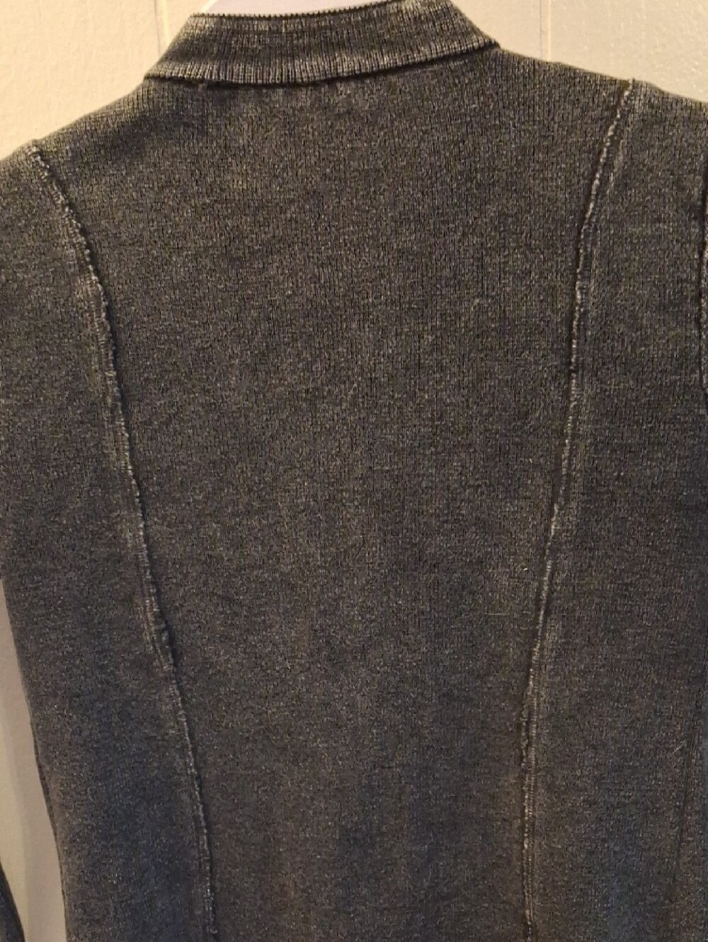Free People Washed Black Fitted Military Button Jacket Sweatshirt NWOT - Picture 13 of 13